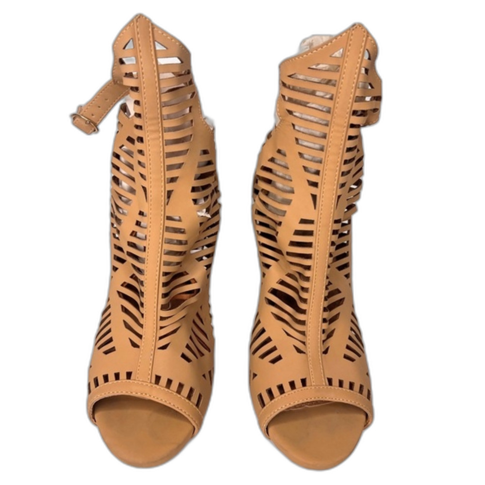 Womens Europiel heels boho beige suede high bohemian lexu casual zipper luxe 9. - Picture 3 of 10